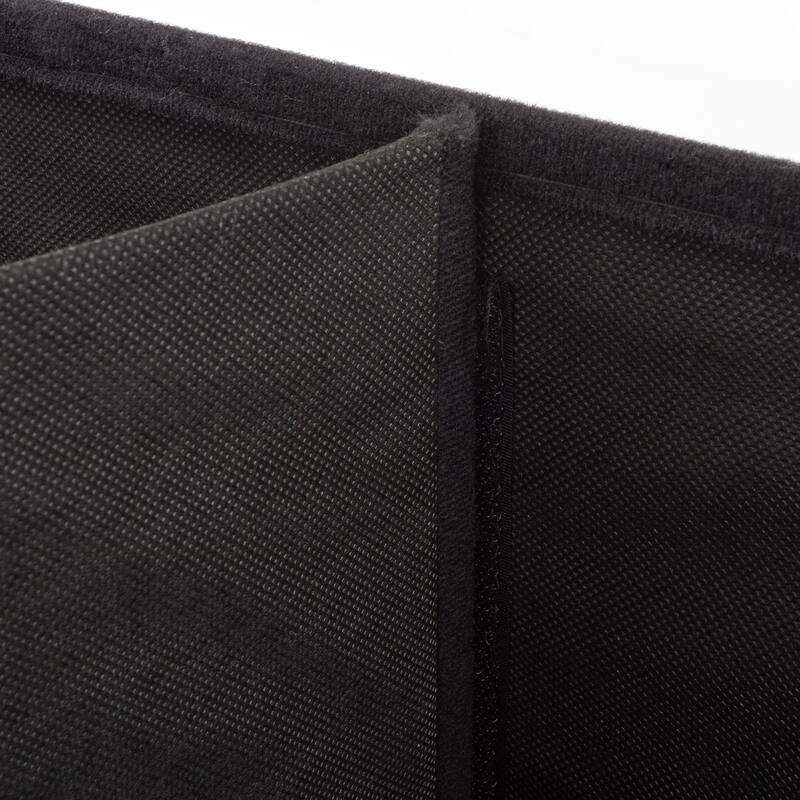 Lavish Home Faux Black Leather Storage Ottoman