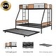 preview thumbnail 4 of 11, Black Twin over Full Metal Bunk Bed with Trundle and Safety Guardrail