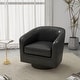 preview thumbnail 106 of 143, Modern 360°Swivel Accent Chairs Barrel Armchairs Regular: 27.75"W x 26.75"D x 26.25"H - PU Leather-Black-Regular