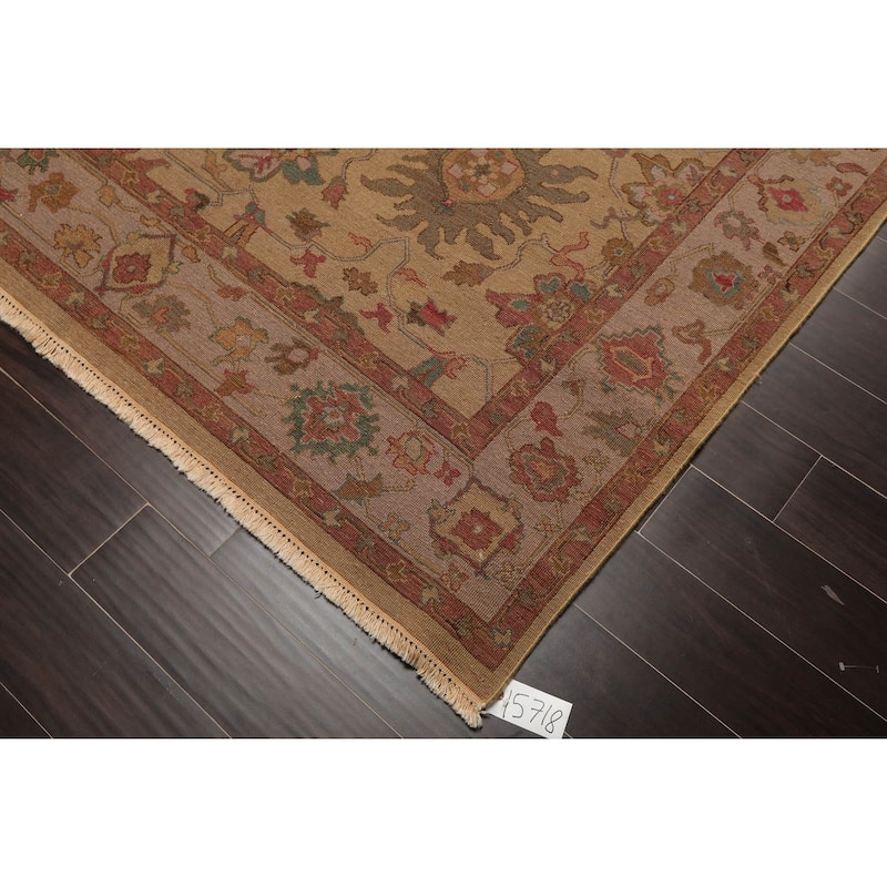 Hand Knotted Tan,Gray Soumak Wool Traditional Oriental Area Rug (6x9) - 6' x 8' 9''