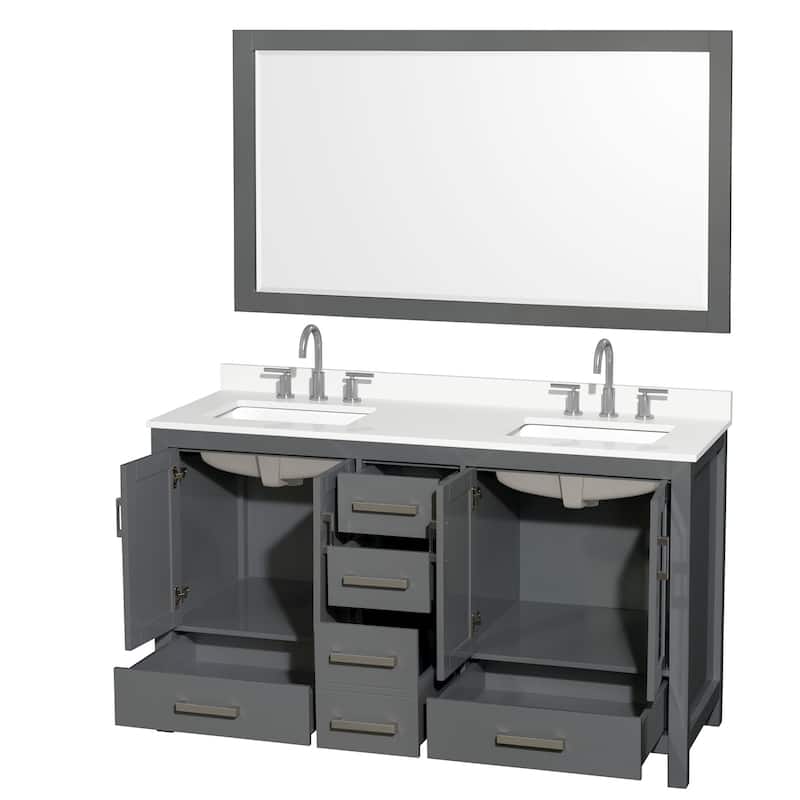 Wyndham Collection WCS141460D-QTZ-US3M58 Sheffield 60" Free Standing