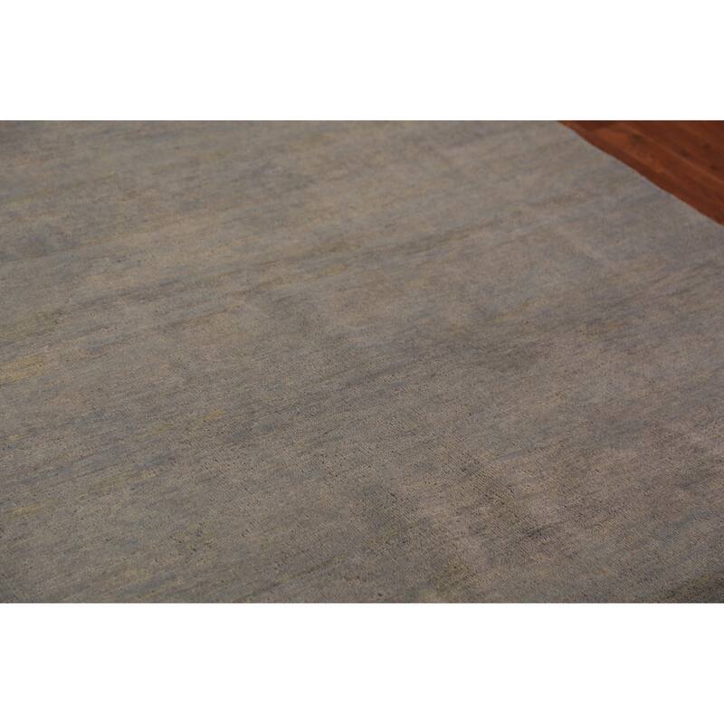 Gray & Beige Modern Gabbeh Oriental Area Rug Hand-Knotted Wool Carpet - 6'7" x 9'3"