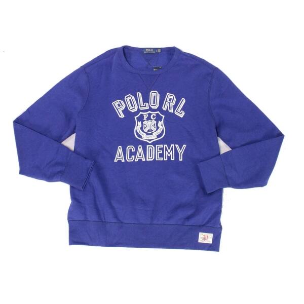 Polo Ralph Lauren Mens Sweater Blue Size 2xl Fleece Crewneck Cotton