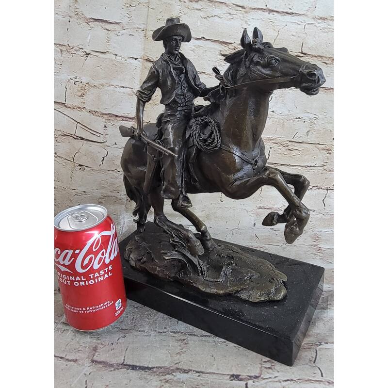 The Arizona Cowboy Bronze Statue, Inspired By Frederic Remington Sculpture Gift