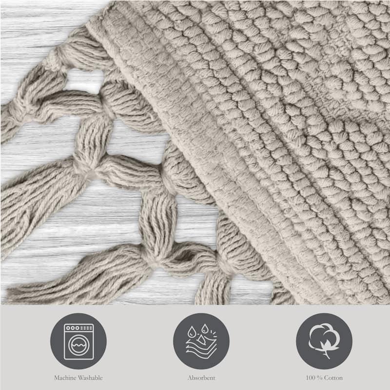 Jean Pierre Ricardo Cotton Fringe 2-Piece Bath Rug Set