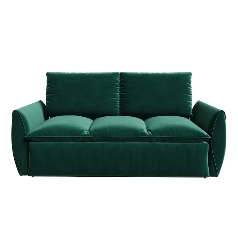 3-Seat Convertible Sleeper Sofa Bed with 2-in-1 Pillow & Blanket Set