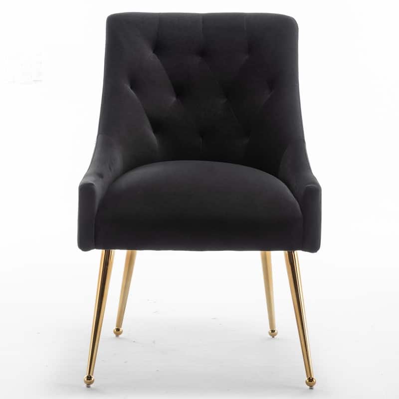 Modern Glam Velvet Dining Chair Set of 8 for Dining Room, Tufted Vanity Chair for Living Room (no table)