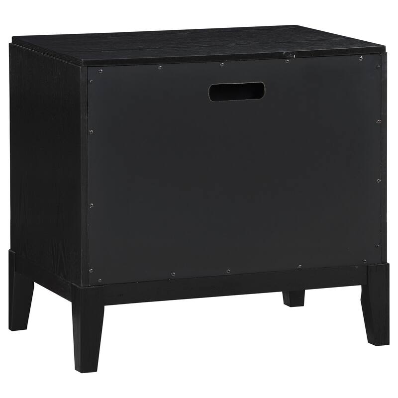 Brookmead 2-drawer Wood Nightstand Black