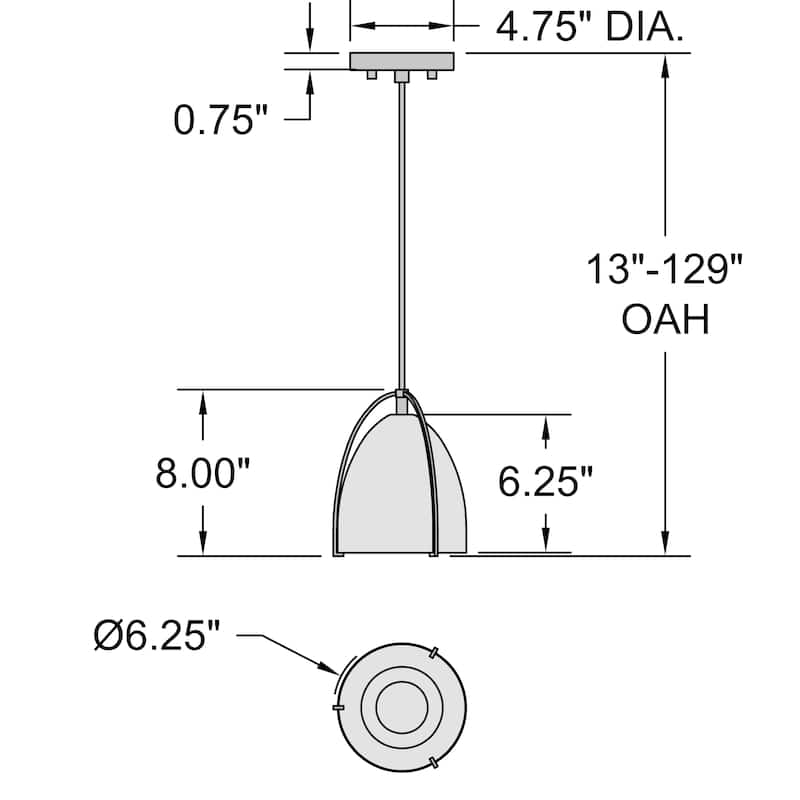 Access Lighting Axel 1 Light Pendant - Matte Black