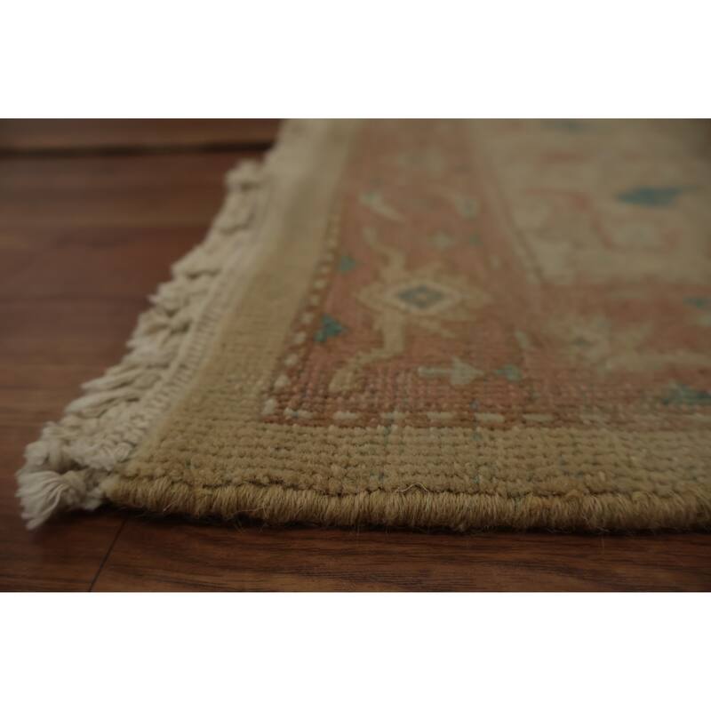 Hand Knotted Oriental 100% Wool Carpet Traditional All-Over Yellow & Gold Ziegler Area Rug - 3' 9'' X 2' 0''