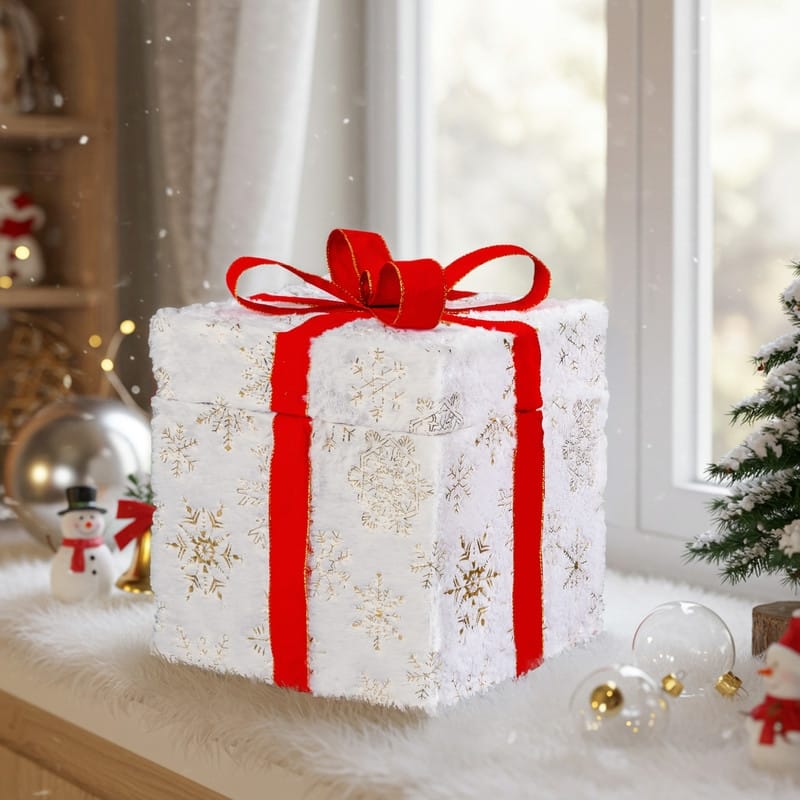 12in Motorized Gift Box Christmas Decorations with Motor