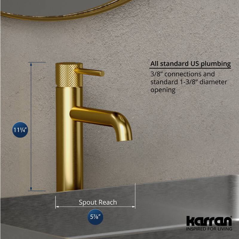 Karran Tryst KBF462 Single-Handle Single Hole Vessel Bathroom Faucet with Matching Pop-up Drain