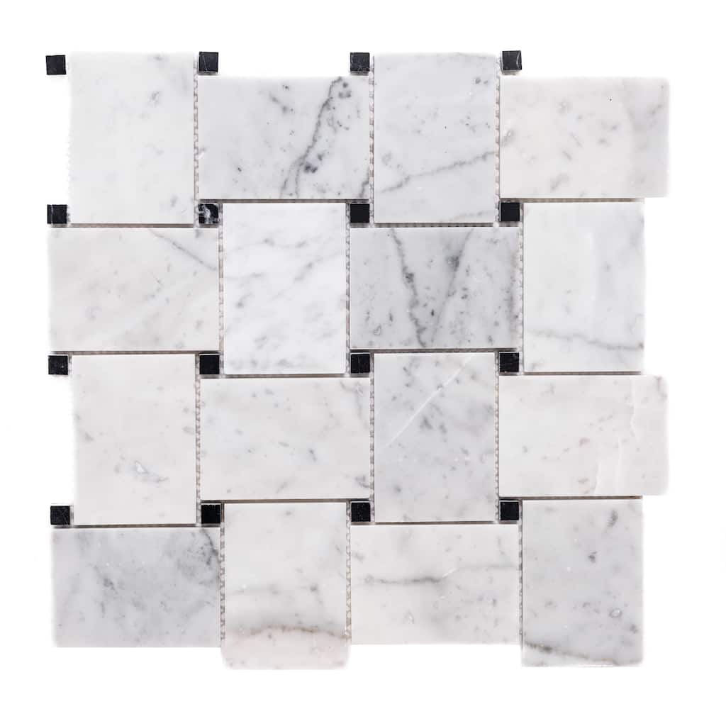 Santorini 3.31x2.31 Carrara Marble Mosaic Tile - Floor, Wall & Backsplash