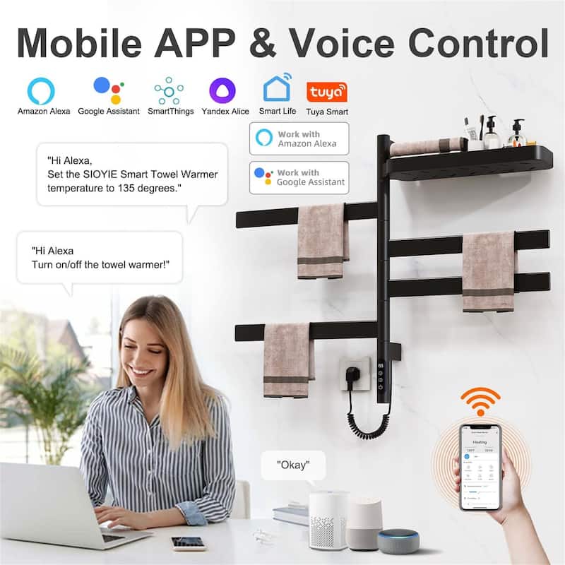 Wall-Mounted Electric Towel Dryer with Swivel Bars