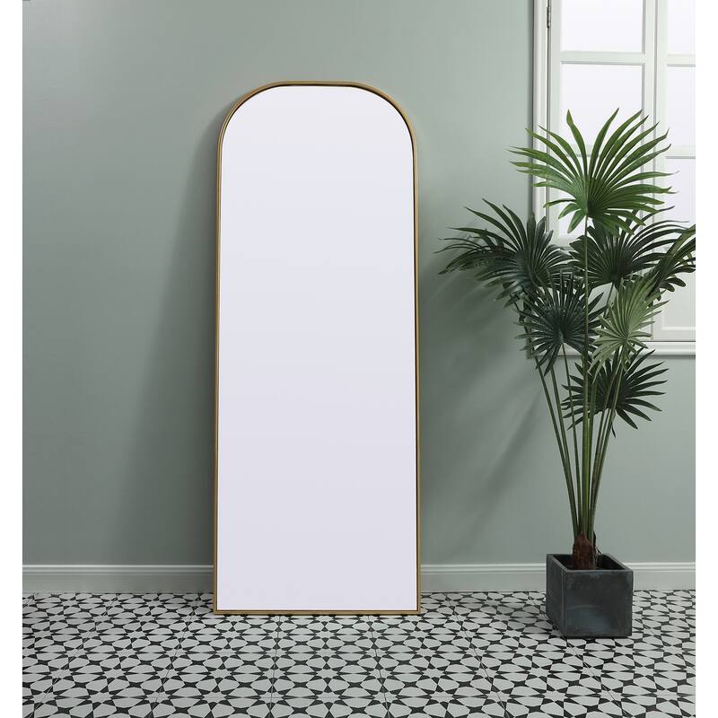Indigo Home Metal Frame Arch Full Length Mirror 28x74 Inch