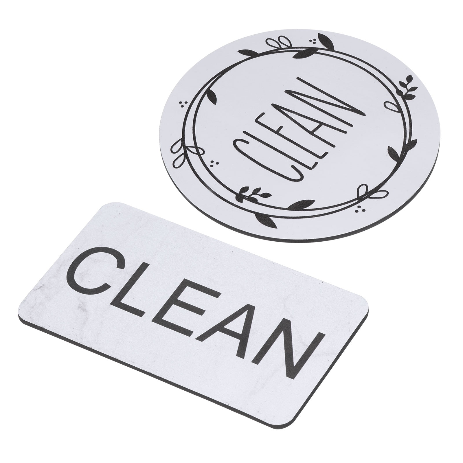 Dishwasher Clean Dirty Sign Rectangle Black White Version