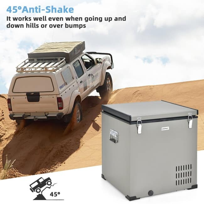 68 Quart Portable Car Refrigerator with Powerful Compressor and Ultra-Silent Cooling for Outdoor Trips