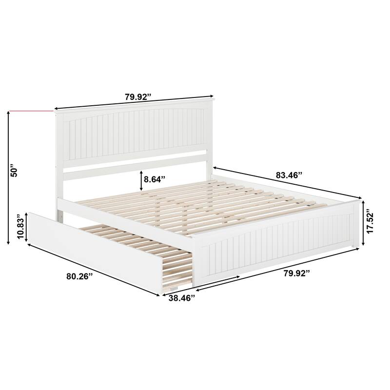 Nantucket Bed with Matching Footboard and Twin XL Trundle