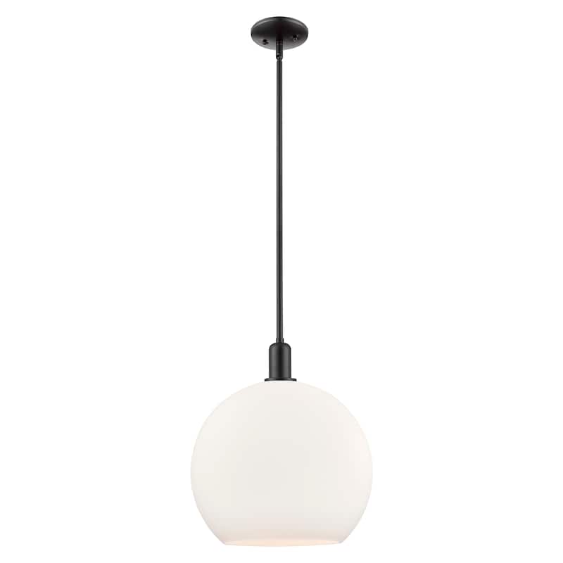 Innovations Lighting Endless Possibilities Arcadia - Athens - 1 Light 14" Stem Hung Mini Pendant - Matte White/Matte Black