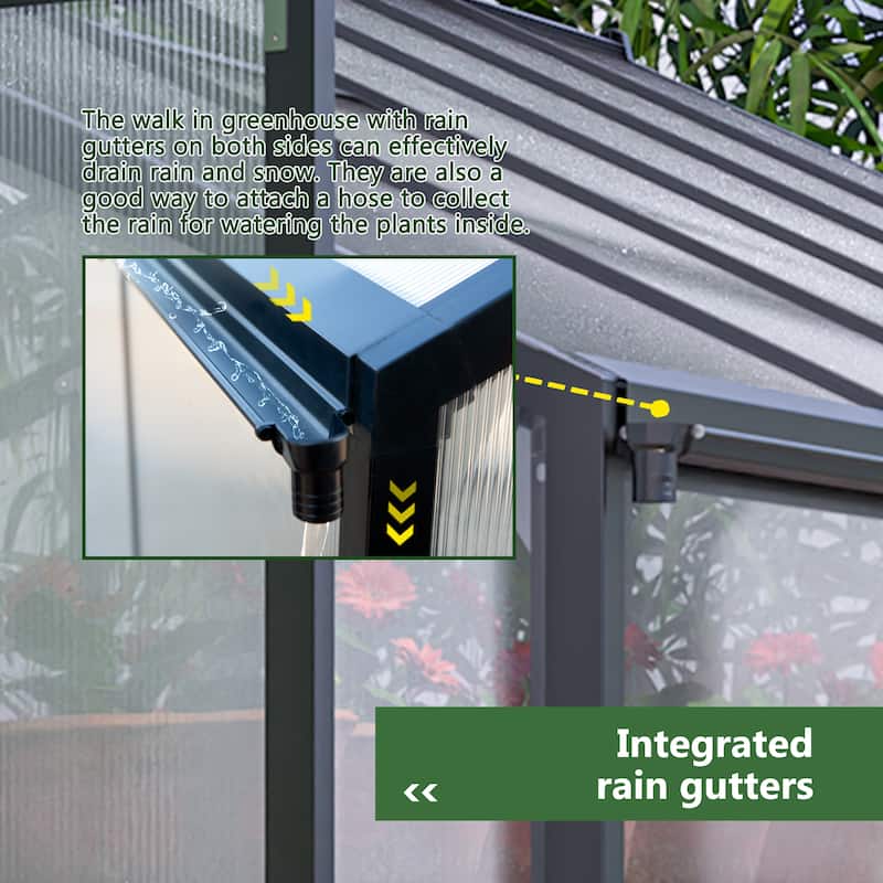 GDFStudio - Amelia Large Walk-In Outdoor Greenhouse with Secure Structure and Ventilation Design