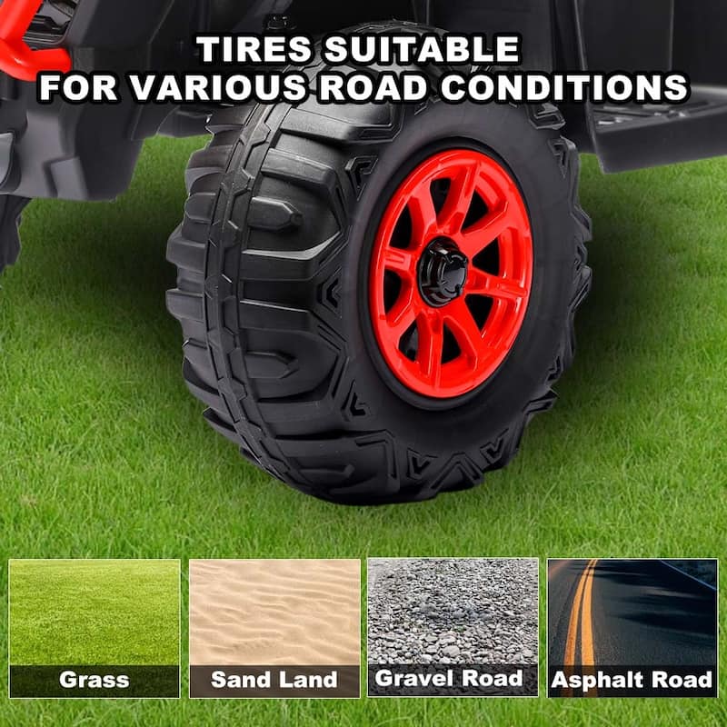 24V Kids Electric ATV Ride-On Toy for Ages 3-8, Without Remote Control - Red