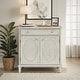 preview thumbnail 2 of 6, Coast to Coast Rollins 2 Door 1 Drawer Cabinet Antique White Oval