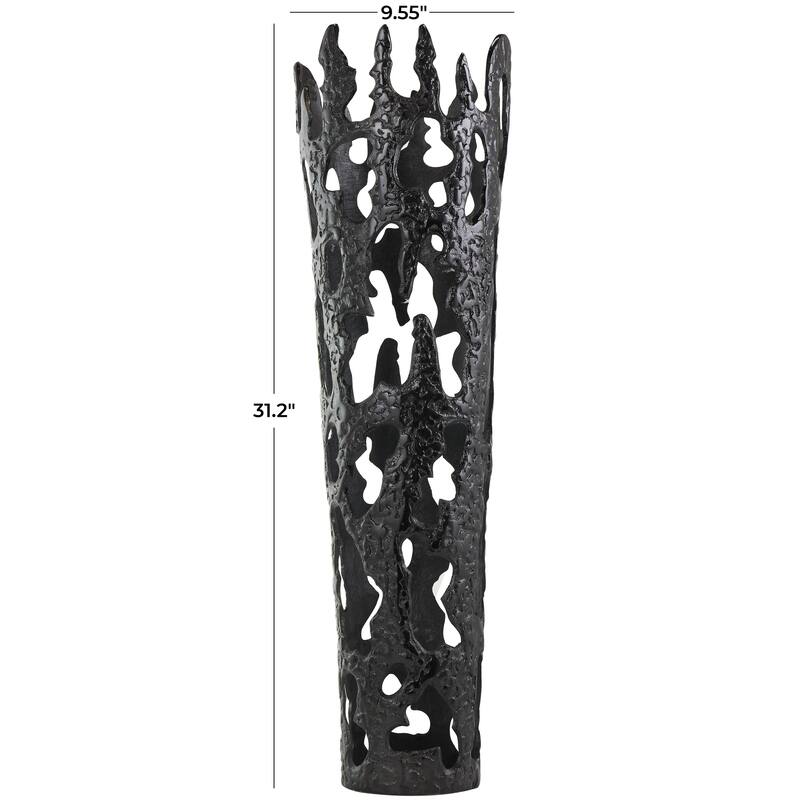 Aluminum Metal Drip Decorative Vase with Melting Designed Body - Silver, Gold, Black - Roche River Decor