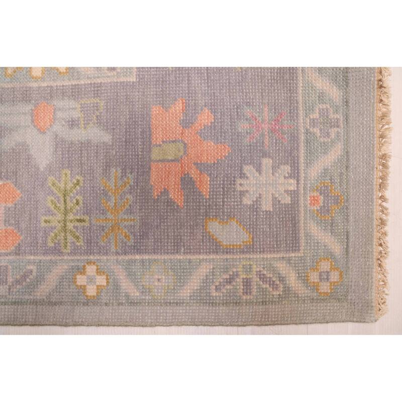 ECARPETGALLERY Hand-knotted Modern Oushak Light Grey Wool Rug - 9'0 x 11'9