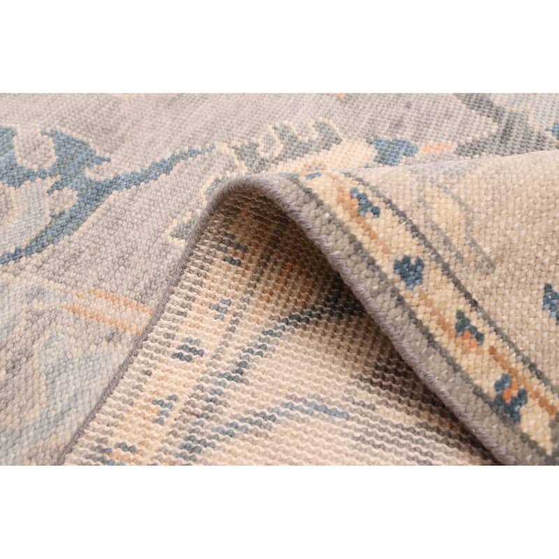 ECARPETGALLERY Hand-knotted Modern Oushak Grey Wool Rug - 6'1 x 9'0