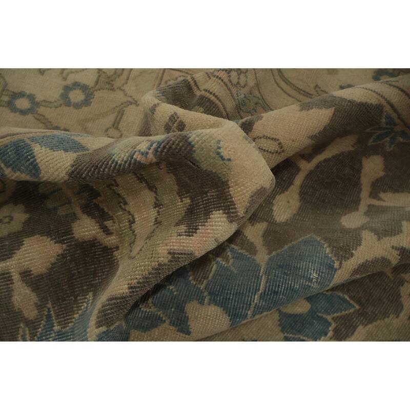 Hand Knotted Oriental 100% Wool Carpet Traditional All-Over Greys & Charcoal Ziegler Area Rug - 12' 6'' X 9' 8''