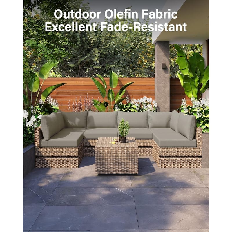 WINSOON 14 Piece Outdoor Furniture Replacement Cushions,Patio Seat Cushions