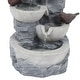 preview thumbnail 7 of 7, Grey Resin Tiered Pots Outdoor Fountain by Havenside Home