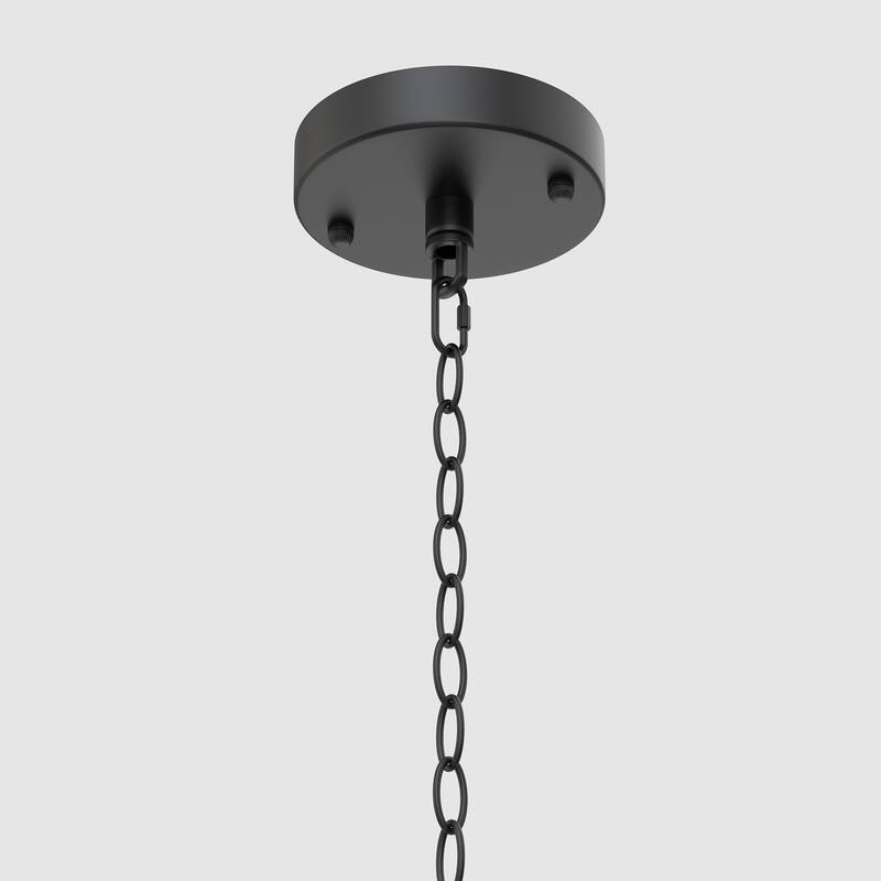 YANSUN 5-Light Branch Chandelier, E12 Base, Curved Glass Shades, No Bulbs - Black