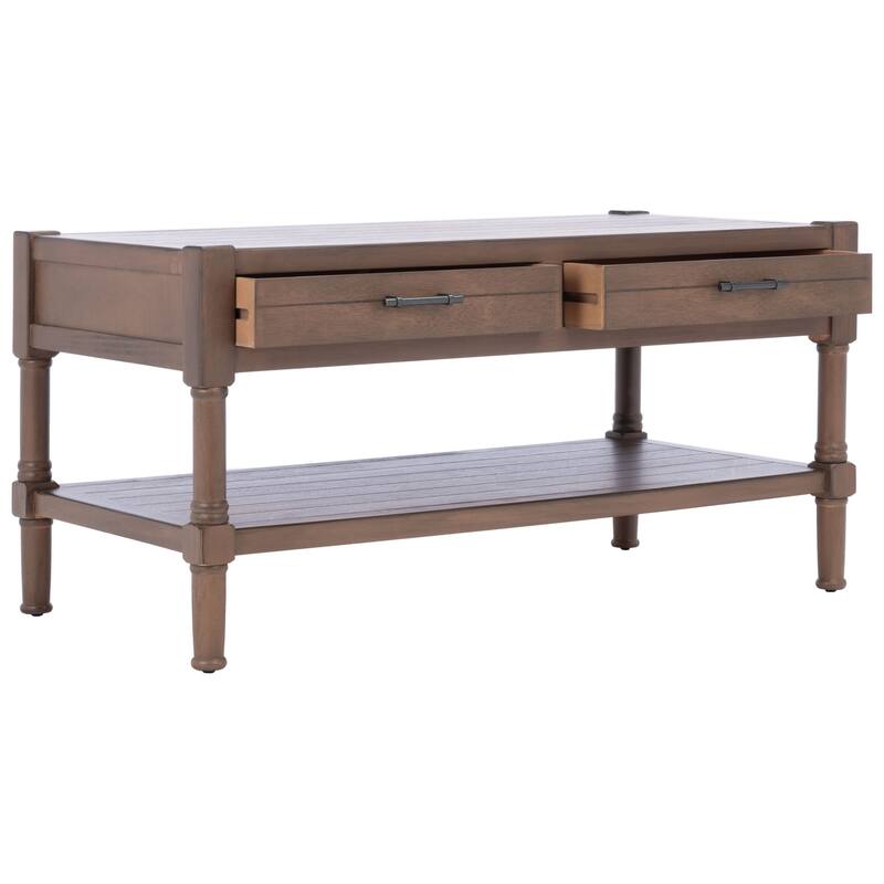 SAFAVIEH Filbert 2-Drawer Bottom Shelf Coffee Table - 37.8" W x 19" L x 19" H