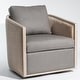 preview thumbnail 112 of 165, KINWELL 31"W Oak Frame Upholstered Swivel Barrel Armchair