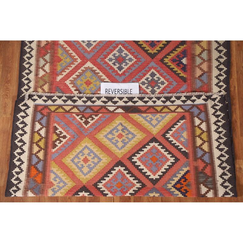Kilim Qashqai Persian Antique Area Rug Hand-Woven Wool Carpet - 4'7"x 9'1"