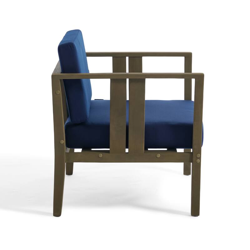 Casual 6-Piece Outdoor Patio Furniture Set In Solid Teak Wood