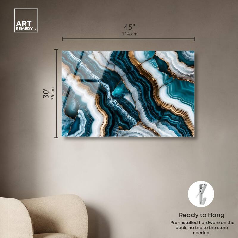 Teal Tides Treasure I Acrylic by Art Remedy, Ready to Hang