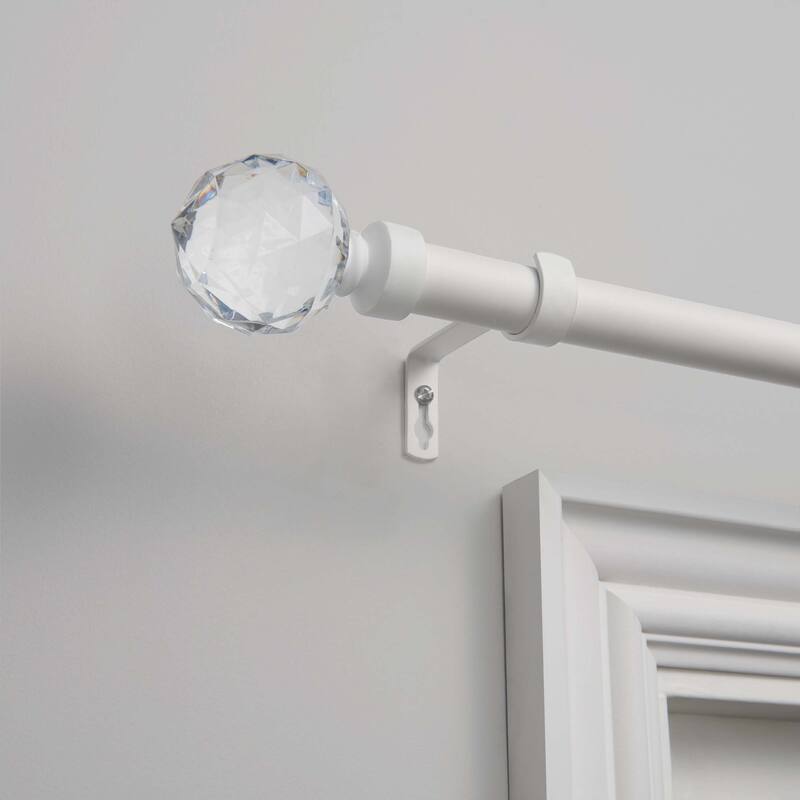 EXCLUSIVE HOME Crystal Ball 1" Curtain Rod and Finial Set - 84-160