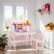 preview thumbnail 9 of 21, Solid Wood Classic Children's Desk and Chair Set, White, with Bookshelf and Drawers, Compact Multi-Storage, Safe Design