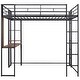 preview thumbnail 16 of 15, Industrial Modern Full Metal Loft Bed with 2 Shelves, 2 built-in ladders and Desk, Sturdy Construction & Guaranteed, Black
