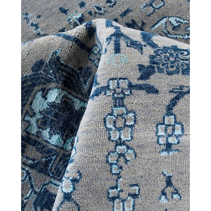 Ikat One-of-a-Kind Hand-Knotted Area Rug, Gray - 8' 2" x 10' 4"