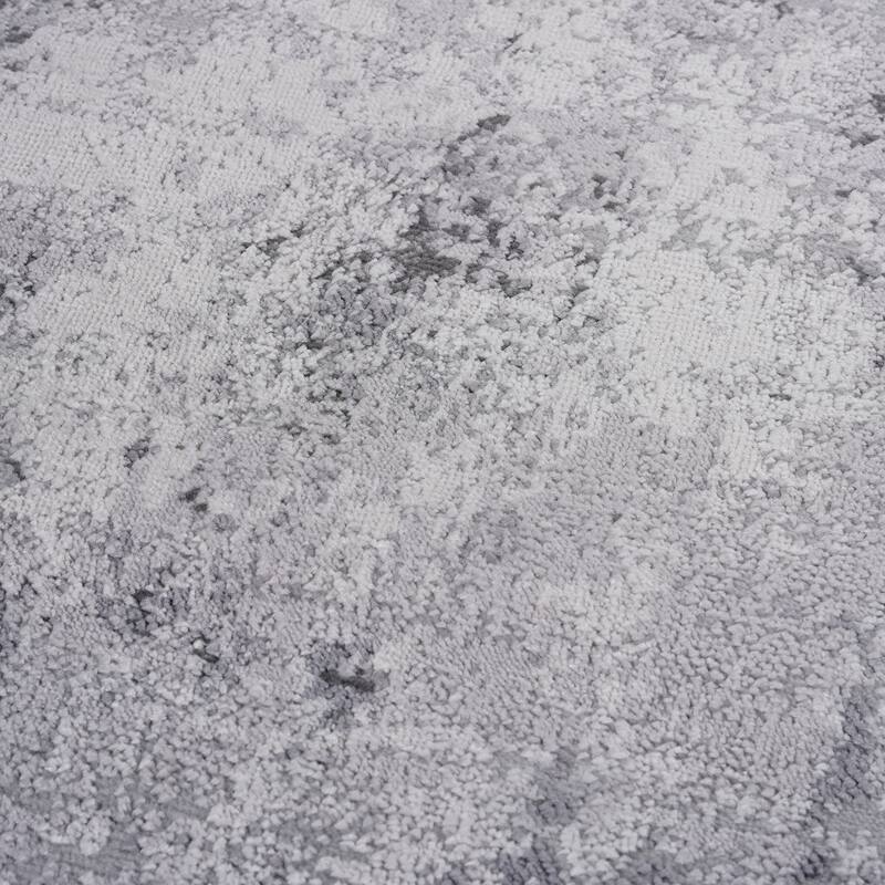 Besma Luxury Modern Area Rug With Abstract Patterns (Light Grey) - 5'3'' x 7'6'' Rectangle