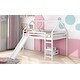 preview thumbnail 4 of 25, Contemporary Style Full Size Loft Bed with Slide, House Bed with Slide
