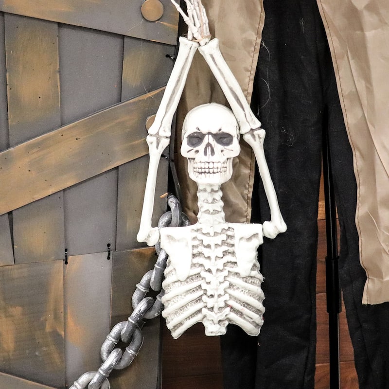 Haunted Hill Farm 5.25-ft. Poseable Animatronic Gravekeeper with Red Eyes