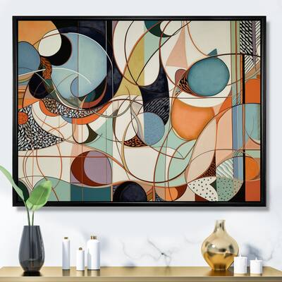 Designart "Pastel Color Boho Artwork Ii" Minimalism Framed Wall Art For Living Room
