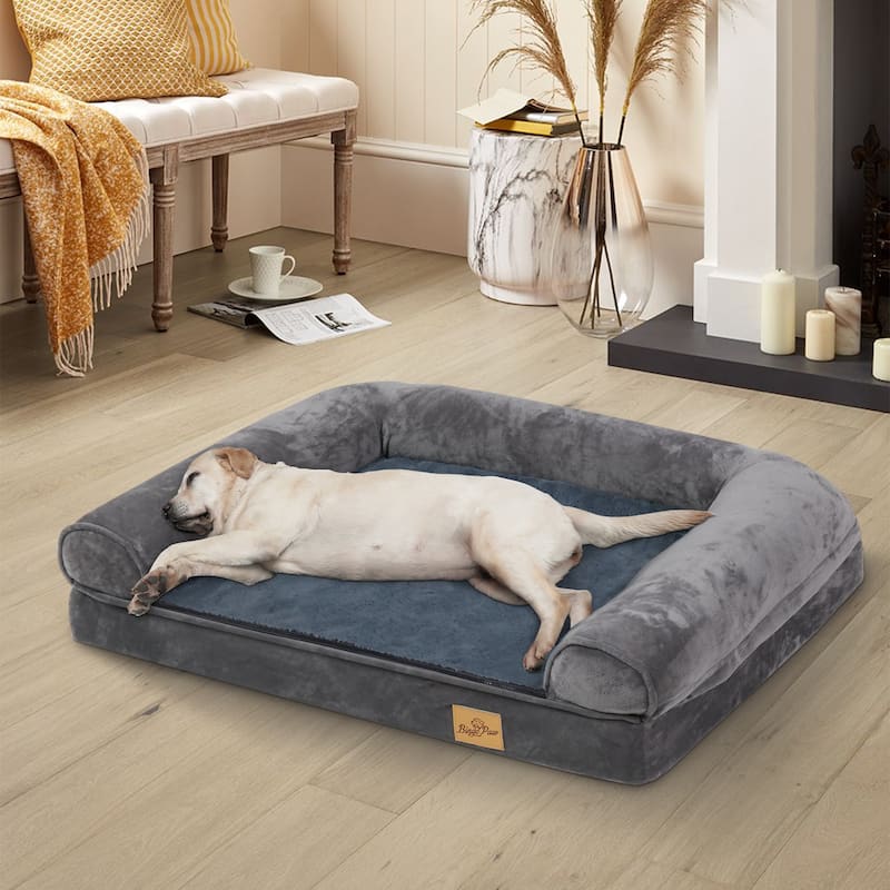 Orthopedic Dog Bed Sofa Bolstered Pet Bed Foam Cushion Waterproof