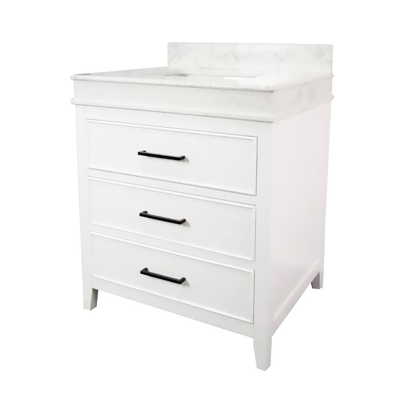 KitchenBathCollection Kensington 30" Bathroom Vanity with Engineered Marble Top