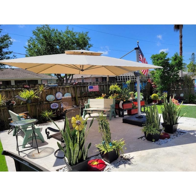 PURPLE LEAF 10 x 13ft Outdoor Rectangle Large Cantilever Umbrella