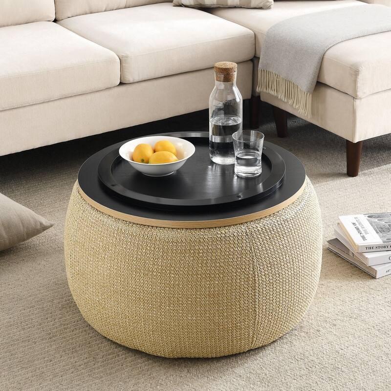 2in1 Round Storage Ottoman/Table